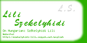 lili szekelyhidi business card